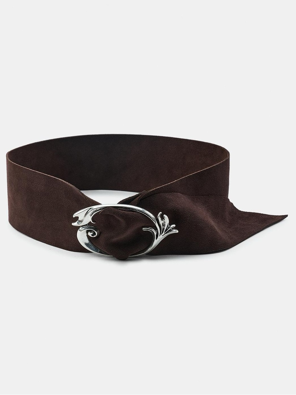 ZARA 100% SUEDE LEATHER BELT WITH ORGANIC BUCKLE